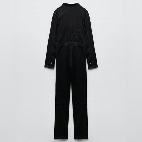 Zara Black Jumpsuit Zippers New - Picture 6 of 11